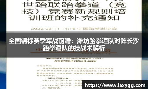 全国锦标赛季军战前瞻：潍坊跆拳道队对阵长沙跆拳道队的技战术解析