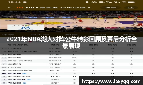2021年NBA湖人对阵公牛精彩回顾及赛后分析全景展现
