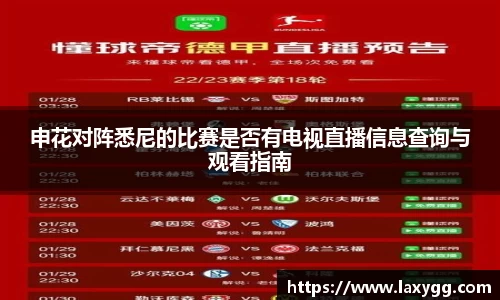 申花对阵悉尼的比赛是否有电视直播信息查询与观看指南
